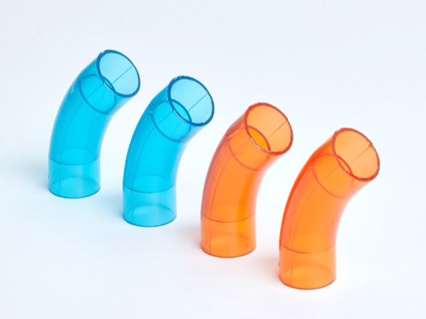 PVC紅藍透明135度T型彎 PVC紅藍透明135度T型彎