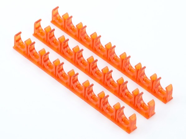 PVC紅藍透明天花連排管夾 PVC紅藍透明天花連排管夾